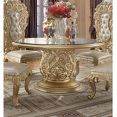 ACME Cabriole Gold Finish Cabriole Dining Table Model DN01481
